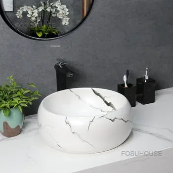 Keramické Umenie Umývadlá Jednoduché Kuchyni, Umývanie Umývadla Nordic Biela Stola Povodí Luxusná Kúpeľňa Umývadlá Malé Umývadlo