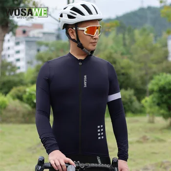 WOSAWE Mužov Cyklistický Dres s Dlhými Rukávmi Nosenie Pohodlné Slnko-ochranné Cestnej Bike MTB Dresy Jar Jeseň Ázijské Veľkosť