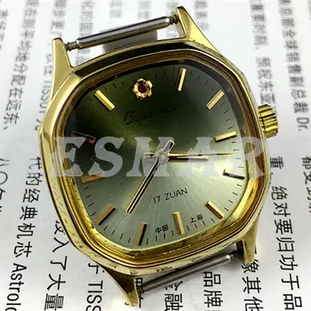 33 mm Shanghai Ručné Mechanické Hodinky Zlatý Klinec Gradient Tmavo Zelený Ciferník
