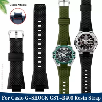 Rýchle Uvoľnenie Živice watchband Pre Casio G-SHOCK Ocele Srdce GST-B400 Série Mužov Náhradný Silikónový Náramok Príslušenstvo, Popruh