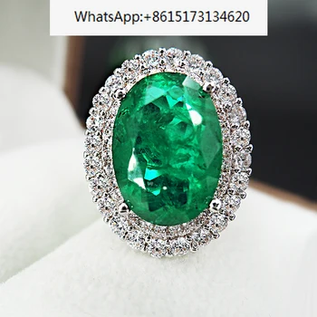 Seiko vykladané oválne vajcia v tvare imitácia Emerald krúžok žien vykladané diamond luxusné pätka nastaviteľná