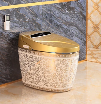 Miestne luxusné zlaté inteligentné wc splash dôkaz integrované pozlátené wc