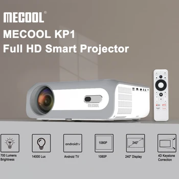 Mecool KP1 Projektor Android ATV Obchodné Domácnosti, Prenosný spätný Projektor, 8G Dual WiFi