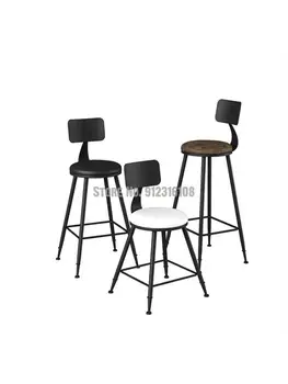 Bar stolička vysoká stolička Nordic moderný jednoduchý rodinný kaviareň recepcii stolice voľný čas Späť Stolička Čierna