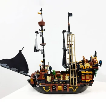Pirátska Loď stavebným Deti Darček Mini Tehly plastikový Model Domáce Dekorácie Kolekciu Puzzle Hry, Montáž Hračka 1328Pcs