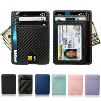 RFID Blokovanie Chrániť Kreditnej Karty Držiteľ peňaženka s windows Módne Tenké 8 Sloty pre Karty Banka Kartu Prípade Držiak na Kabelku Muži Ženy