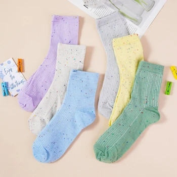 Kórejský Iny Príliv Ponožky Candy Farby Solid Jednoduché Dámske Krátke Ponožky Japonský Štýl Dievčatá Vertikálne Pruhy Bežné Bavlnené Ponožky