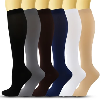 Imitácia Nylon Ploché Kompresné Ponožky pánske, dámske Outdoorové Športy Elastické Ponožky Kŕčové Žily Diabetes Sestier Fitness