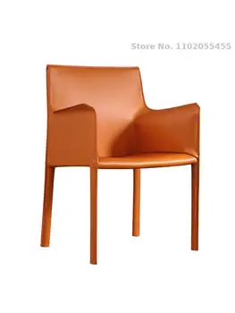 Nordic sedlo kožené jedálenské stoličky domácnosť svetlo luxusné high-end voľný čas stoličky moderný minimalistický stôl stoličky taliansky jeden