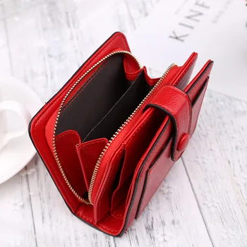 Mince Červená Zips Lady Luxusné Peňaženky Peňaženka Hasp Pracky Žena 2023 Držiteľ Kožené Mini Card Čierne Ženy Malú Kabelku Úplne Nové