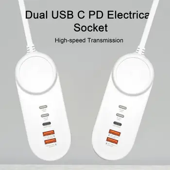 Nabíjanie Zásuvky Dual USB Typ-C Rozhranie High-rýchlosť Prenosu Rýchle Nabíjanie 35W PD USB C rozvodky Domov Dodávky
