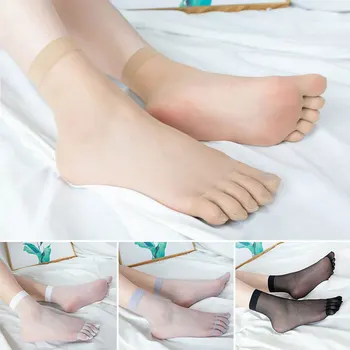 Jeden Pár Farbu Pleti Ultratenké Ženy Ponožky Letné Priehľadný Kryštál Hodváb Ponožky Sexi Elastické Krátke Ponožky Členok Neviditeľné Ponožky
