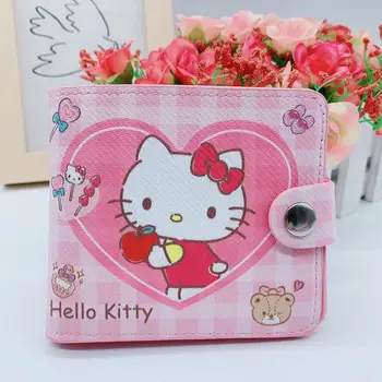 Sanrio Žien PU Peňaženky Karikatúry Hello Kitty Kulomi Melódie Cinnamoroll Tlač Prenosné ID Držiteľov Karty Mince Kabelku Dievča Dary