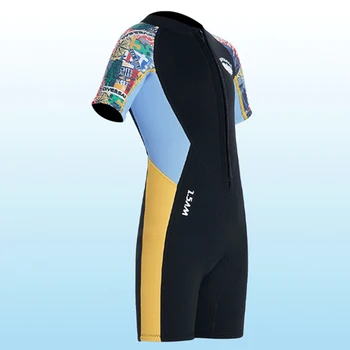 Dieťa Potápačské Neoprénové Kože, Oblečenie Teplá Šnorchlovanie, Surfovanie Plavky s Zips, Elastické, Anti-scratch UPF 50 Vodné Športové Zariadenia