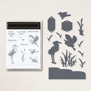 Anglický/nemecký Heron Biotopov Pečiatky a Zomrie Royal Tern Seabird Jasné Známky pre DIY Scrapbooking Remesiel Karty, Takže DieCuts 20A