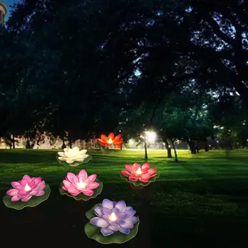 6 Kusov LED Plávajúce Lotus Lampa Farebné Nočné Svetlo Simulácia Nepremokavé Umelé pre Fontány Dvore Bazén