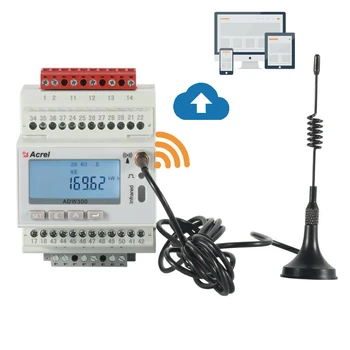 Acrel ADW300 Podpora WIFI 4G Komunikácie 3 Fázy, Multi-Function Elektromer pre Monitoring spotrieb Energií