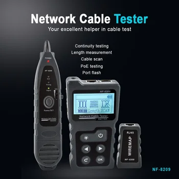 8209 Kábel Tracker siete Lan Displej Opatrenie Tester Sieťové Nástroje LCD Displej Meranie Dĺžky Wiremap Tester