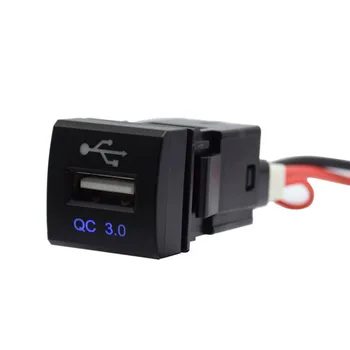 12-24 V Auto USB Nabíjačky QC3.0 Car Audio Rádio, USB, Vstup Adaptér ABS Rýchle Nabitie Zásuvky Kábel Rozhrania pre Camry Auto Príslušenstvo