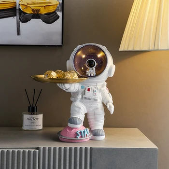 Nordic Astronaut Súsošie, Socha Skladovanie Zásobník Ornament Krásne Živé Stôl Dekorácie Občerstvenie Skladovanie Tlačidlo Zásobník Spálňa Figúrky