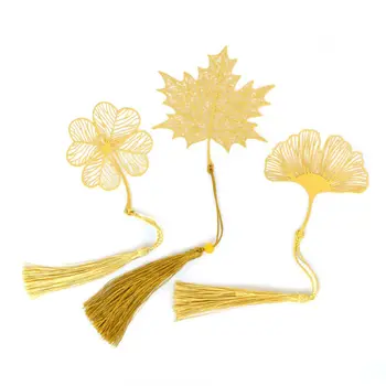 1 Ks Kovové Záložku Čínsky Štýl, Tvorivé Leaf Žily Rose Gold Duté Javorový List Je Lemovaný Marhuľový Leaf Záložku Dary
