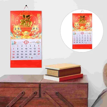 2024 Nástenný Kalendár Čínsky Výzdoba Domov Visí Plánovač Domácnosti Lunárny Papier Rok Draka Dekorácie