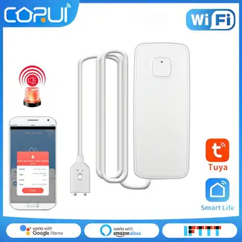 1Pcs Smart Wifi Tuya Vody Snímač APLIKÁCIE Real-time Monitoring Smart Home Security Protection 80dB Zvukový Alarm Detektor