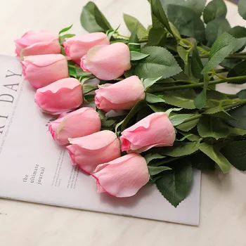 3ks Krásne Hodvábne Umelé Ruže, Kvety, Svadobné Home Table Dekor Dlho Kytice Usporiadať Falošné Rastlín Valentína Darčeky