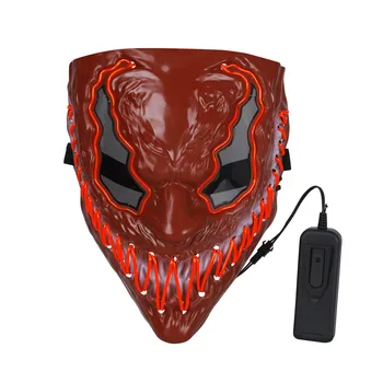 Nový Dizajn Bezdrôtový Typ Halloween LED Purge Maska Pohodlné pokrývku hlavy Strana Maska Neónové Svetlo Blikajúce Pre Halloween Karneval