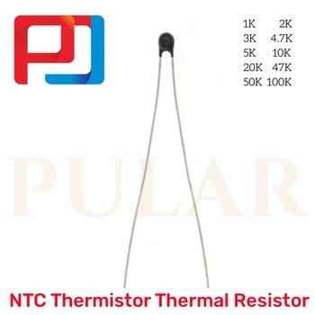 20pcs PULAR NTC Thermistor Tepelný Odpor MF52 NTC-MF52AT 1K 2K 3 K 4.7 K 5K 10 K 20 K 47K 50K 100K 5% 3950B 1/2/3/4.7/K Ohm R