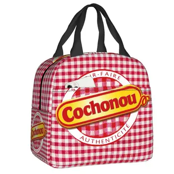 Prasa Cochonou Logo Izolované Obed Taška pre Ženy Opakovane Teplé Chladnejšie Tepelnej Lunch Box Office Piknik Cestovné Potravín Tote Tašky