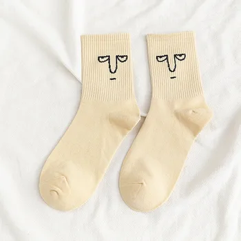 Ženy Legrační Karikatúra Výraz Vzor Jednotného Ihly Unisex Ponožky Priedušná Bavlnené Ponožky Futbal Ponožky Veľké