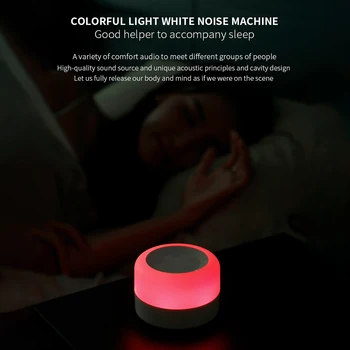Hladina Akustického Stroje s Nočné Svetlo Spanie Relax pre Dieťa Prenosné Nastaviteľné Dotyk USB Nabíjateľné pre Domáce Cestovné