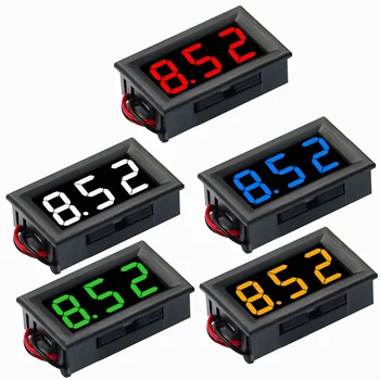 0.56 Palcový LED Digitálny Voltmeter 2 / 3 Drôtu Digitálny DC Napätie Metrov Panel DC4.5-30V/0-100V Reverzné Ochrany Červená/Modrá/Zelená