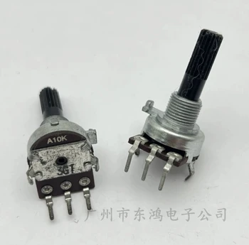 1 KS 161 typ potenciometer jedno pripojenie 3-pin A10K dĺžka hriadeľa 25 MM