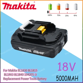 originál Makita Nabíjateľná 18V 5.0 Ah Li-Ion akumulátor BL1830 BL1815 BL1860 BL1840 194205-3 Nahradenie elektrického Náradia Batérie