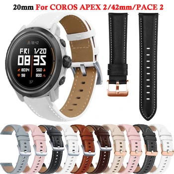 20 mm Kožené WatchStrap Pre COROS APEX 2/42mm/PACE 2 Band Náramok Smartwatch Wriststrap Pre Suunto 3 Fitness Watchband