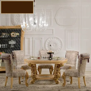 vlastné francúzsky taliansky Európsky štýl jedálenský stôl a stoličky kombinácii masívneho dreva dovezeného breza high-grade kolo