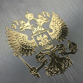 Ruský erbom Nálepky Nikel-Metal Auto Nálepky, Nálepky ruskej Federácie Eagle Znak na Auto, Styling