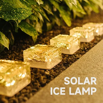 Solárne Led Ice Cube Tehla Svetlá Vonkajšie 4 LED Vodotesný Schodisko Krok Paver Lampa Dvore, Terasa, Trávnik, Záhradné Dekorácie Svetla