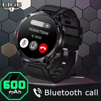 LIGE Bluetooth Hovor Mužov Smart Hodinky 600 mAh Veľké Batérie 1.6 palcový 400*400 HD Displej, Vodotesné IP68 Smartwatch Šport Náramok