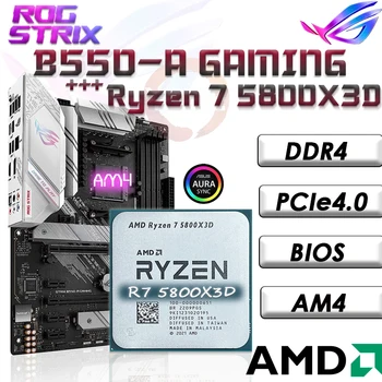 AMD Ryzen 7 5800X3D Procesor + B550 HERNÉ základná Doska Combo PCIe4.0 DDR4 ATX Doske AM4 Slot 100m Cache R75800X3D CPU Auta