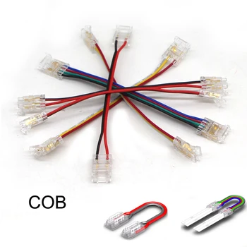 COB LED pásy Konektor L X T Tvar Pravý Uhol Rohu Konektora Terminálu Pre jednu farbu RGB CCT COB LED Pásy svetla pásky lampa