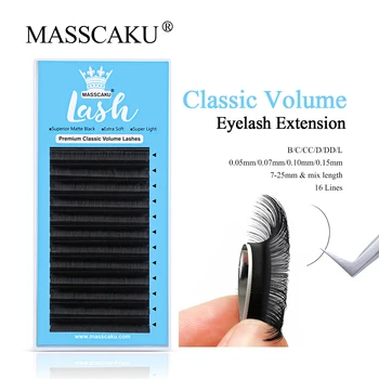 MASSCAKU 12lines Klasické Objem Matte Black Soft Riasy Hot-predaj Položky make-up Lash Klastra Super Lacné Veľkoobchodné Ceny Riasy