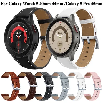 Náhradné Kožené Watchband Pre Samsung Galaxy Watch 5 Pro 45 mm Náramok na Zápästie Pre Galaxy Sledovať 4 44 mm 40 mm Classic 46 mm 42mm
