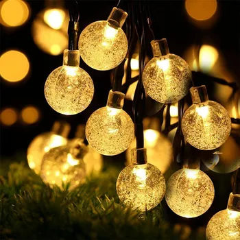 Slnečné Svetlo Crystal ball 5M LED Reťazec Svetlá Rozprávkových Svetiel Girlandy Na Vianočné Party Vonkajšie Dekorácie, Záhradné Osvetlenie