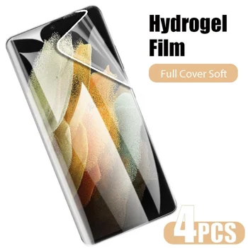 4PCS Zakrivené Hydrogel Fólia pre Samsung Poznámku 20 Ultra 10 Lite Plus Screen Protector Samsung A21S A70 A72 A71 A50 A51 A52 Film