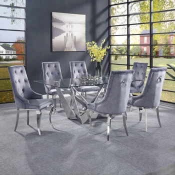 Reštaurácia stoličky nordic velvet jedálne stoličky moderný nábytok z nerezovej ocele, jedálenské stoličky