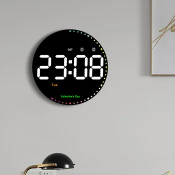 Digitálne Nástenné Hodiny časovač Časovač LED Hodiny Zobrazenie Týždňa Perpetual Calendar Obývacia Izba Dekor Diaľkové Ovládanie Dual Budíky Hodiny