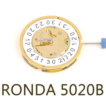 Švajčiarsky zbrusu nový RONDA 5020.B pohybu 5020B päť ruky zlatá farba sledovať pohyb náhradné diely opravy dielov